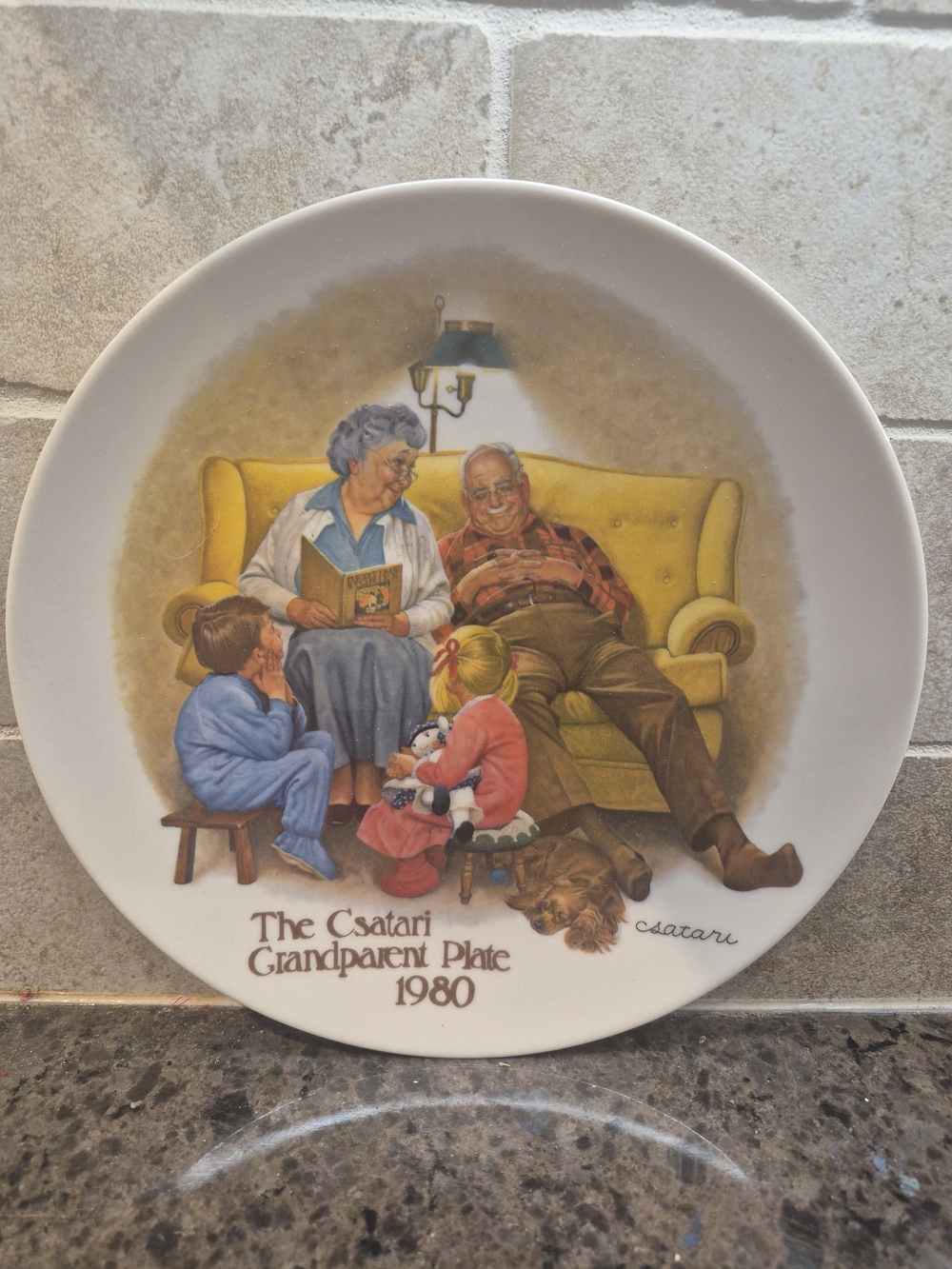 The Bedtime Story Csatari Grandparent Collector Plate COA Knowles 1980 Vintage